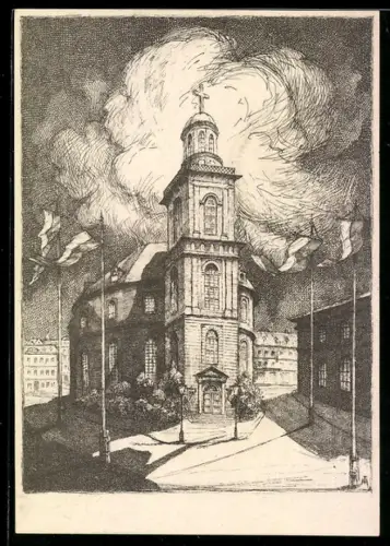 Künstler-AK Alt-Frankfurt, Paulskirche, Jahrhundertgedenken 1848-1948