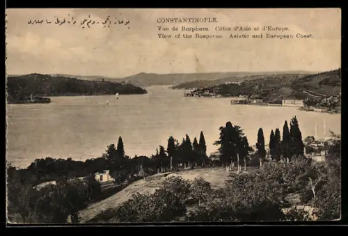 AK Constantinople, Vue de Bosphore, Côtes d`Asie et d`Europe