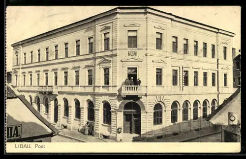 AK Libau, Blick auf das Postgebäude