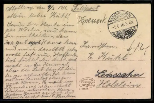 AK Hadersleben, Rathaus und Süderstrasse