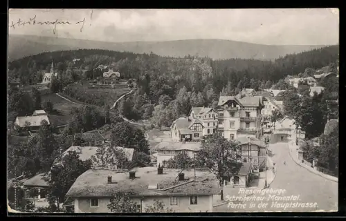 AK Schreiberhau-Mariental, Partie in der Hauptstrasse