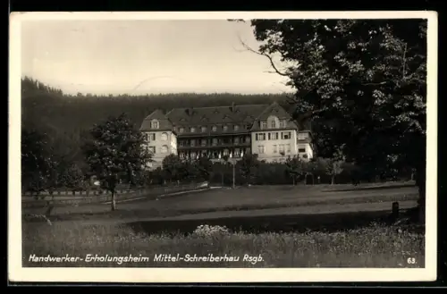 AK Mittel-Schreiberhau /Riesengebirge, Handwerker-Erholungsheim mit Umgebung