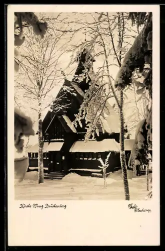 AK Wang, Kirche Wang auf dem Brückenberg im Schnee
