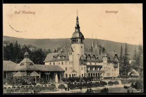 AK Bad Flinsberg /Isergeb., Kuranlage, Panorama