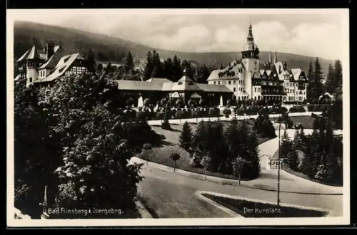 AK Bad Flinsberg /Isergeb., Der Kurplatz