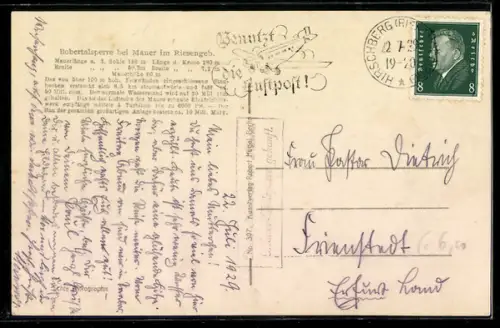 AK Mauer /Riesengebirge, Talsperre