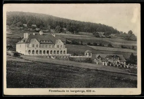 AK Giehren /Isergebirge, Erholungsheim Förstel mit Förstelbaude