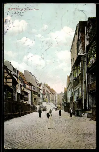 AK Breslau, Alte Ohle, Strassenpartie