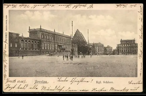 AK Breslau, Kgl. Schloss, Panorama