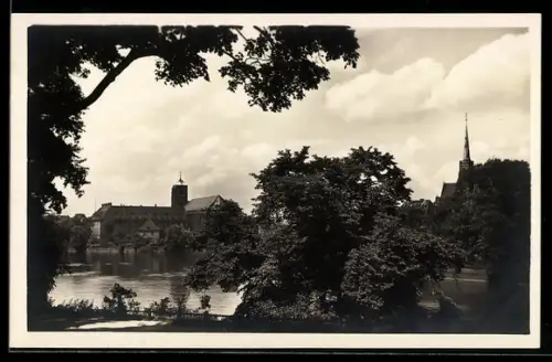 AK Breslau, Sand- u. Kreuzkirche von der Holteihöhe