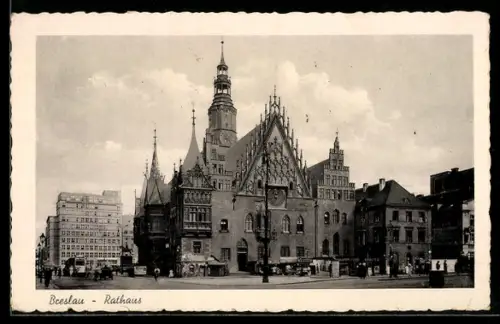 AK Breslau, Rathaus, Panorama
