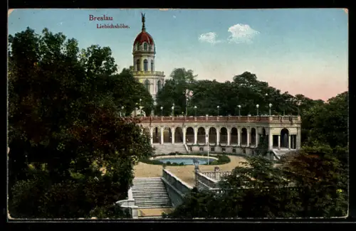 AK Breslau, Liebichshöhe aus der Vogelschau