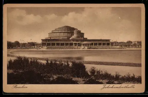 AK Breslau, Jahrhunderthalle, Panorama