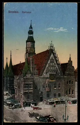 AK Breslau, Autos vor dem Rathaus
