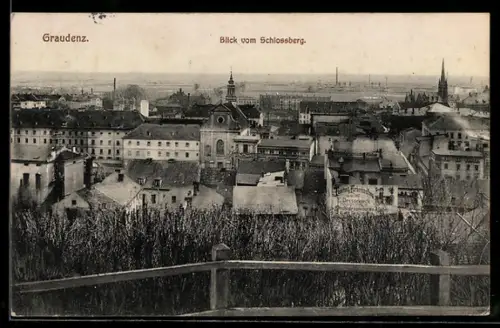 AK Graudenz, Teilansicht vom Schlossberg aus