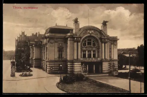 AK Thorn / Torun, Stadt-Theater mit Anlage