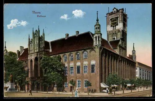 AK Thorn / Torun, Vorderansicht des Rathaus