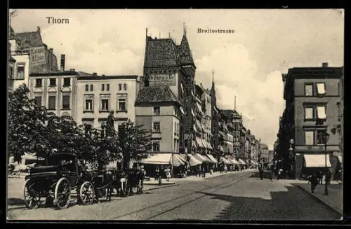 AK Thorn / Torun, Blick in die Breitestrasse