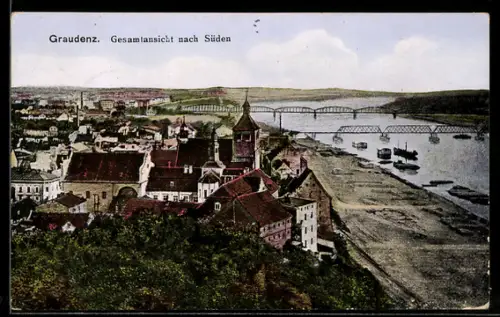 AK Graudenz, Gesamtansicht nach Süden