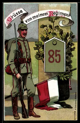 AK Soldat in Uniform vom Infanterie Regiment Nr. 85