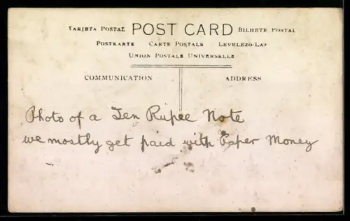 AK Indischer Geldschein 10 Rupees