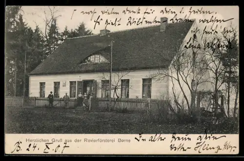 AK Berneuchen, Revierförsterei Borne in der Aussenansicht