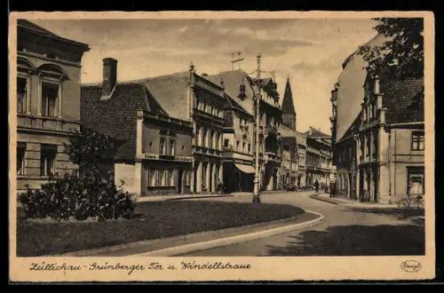 AK Züllichau, Partie am Grünberger Tor und Windellstrasse