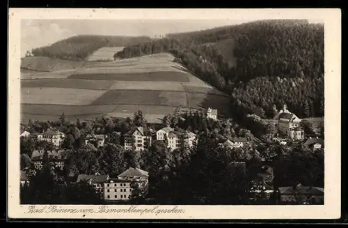 AK Bad Reinerz, Teilansicht vom Bismarcktempel gesehen