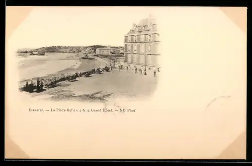 AK Biarritz, La Place Bellevue & le Grand Hôtel