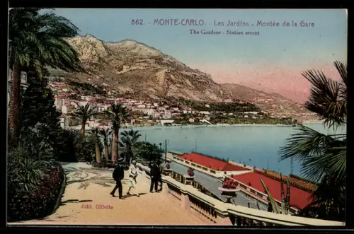 AK Monte-Carlo, Les Jardins, Montée de la Gare