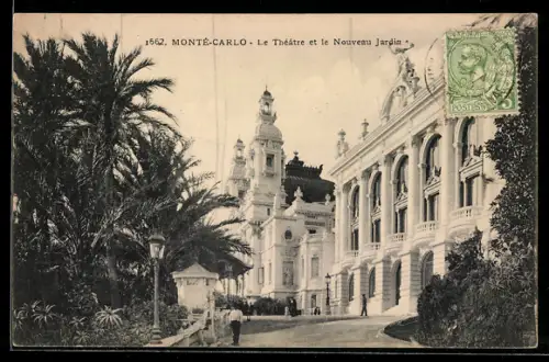 AK Monte-Carlo, Le Théâtre et le Nouveau Jardin