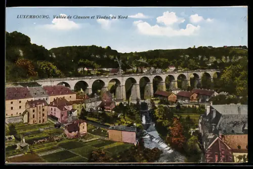 AK Luxembourg, Vallée de Clausen et Viaduc du Nord