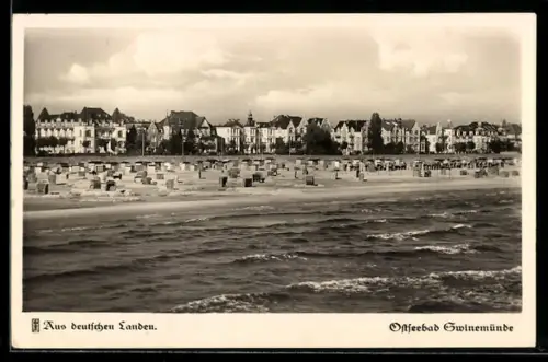 AK Swinemünde, Ostseebad, Villen am Strand