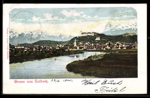 AK Laibach, Panorama mit Schloss