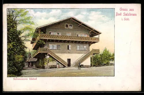 AK Bad Salzbrunn i. Schles., Schweizerei Idahof