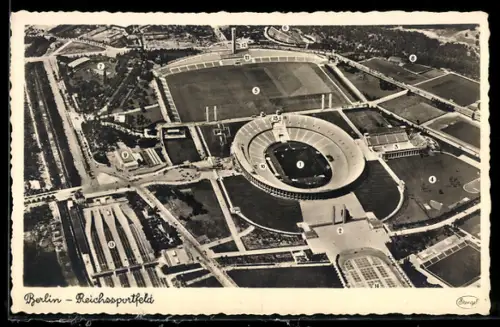 AK Berlin, Reichssportfeld mit Olympia-Stadion
