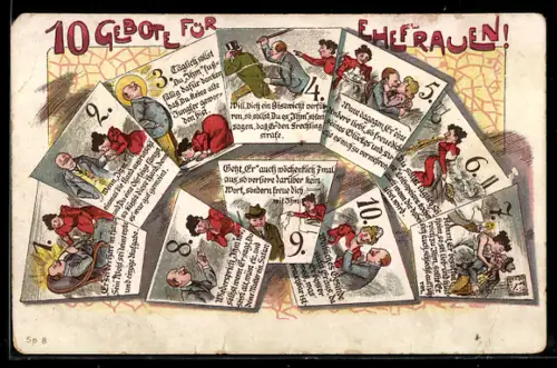 AK 10 Gebote für Ehefrauen! frauenfeindlicher Humor