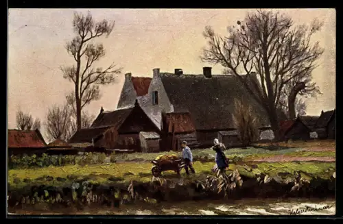 Künstler-AK Johan Georg Gerstenhauer: Bauern bei der Feldarbeit