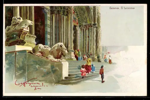Lithographie Genova, S. Lorenzo