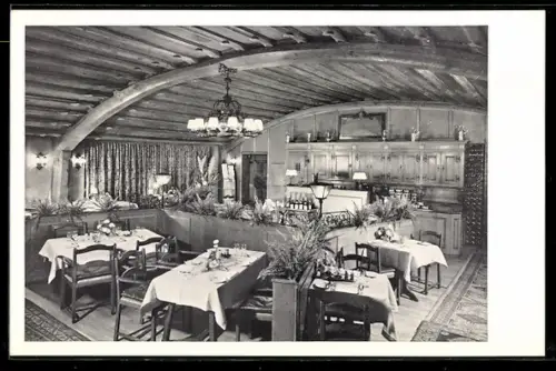 AK Zürich, Gasthaus zum Rüden, Innenansicht