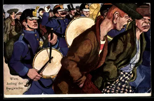 Künstler-AK Carl Josef Pollak: Aufzug der Burgwache