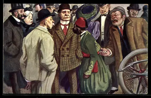 Künstler-AK Carl Josef: Wiener Ringstrassen-Korso, Afrikaner