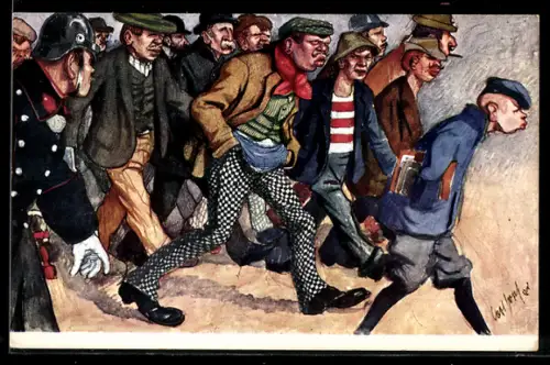 Künstler-AK Carl Josef Pollak: Wien, Aufzug der Burgwache, Wiener Typen