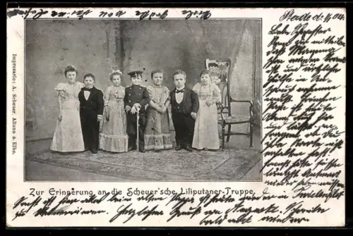 AK Scheuer`sche Liliputaner-Truppe, kleinwüchsige Menschen