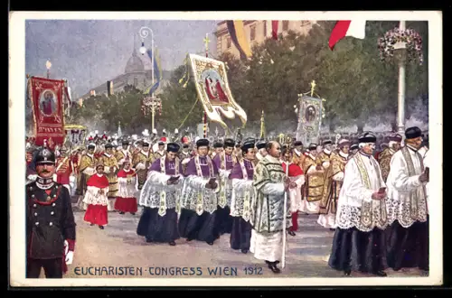 AK Wien, Eucharistischer Kongress 1912, festlicher Umzug