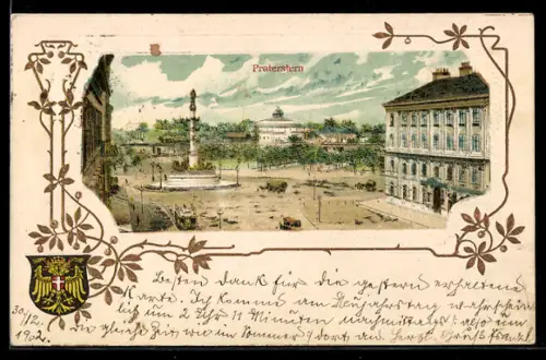 Lithographie Wien, Strassenpartie am Praterstern