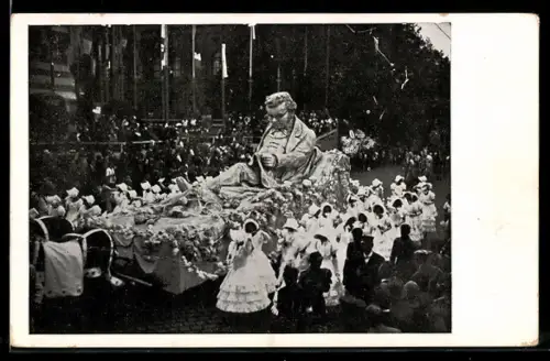 AK Wien, X Sängerbundesfest 1928, Festzug, Umzugswagen