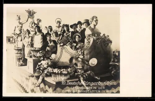 AK Wien, 10. Deutsches Sängerbundfest, Gesangverein der Öst. Eisenbahnbeamten