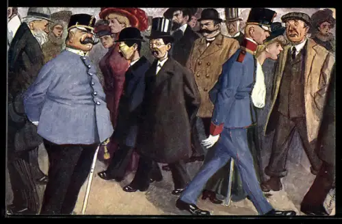 Künstler-AK Carl Josef: Wiener beim Korso