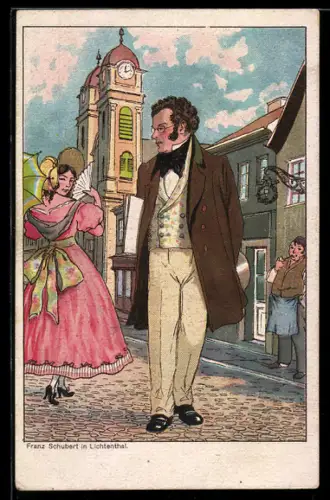 Künstler-AK Franz Schubert in Lichtenthal